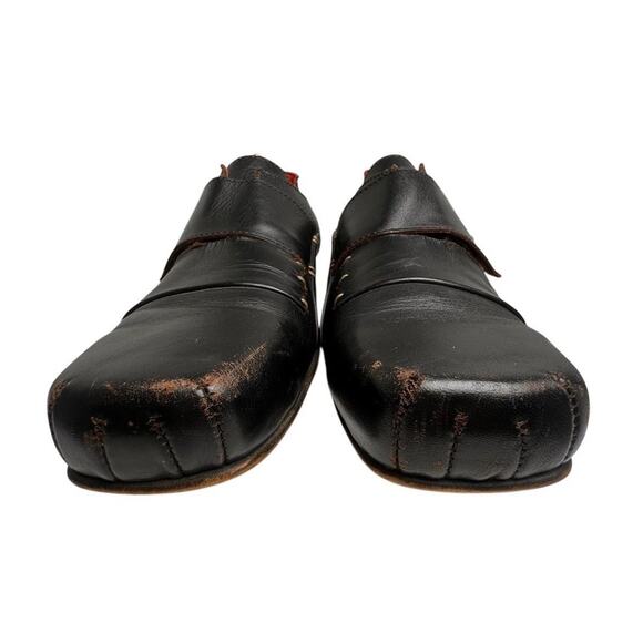 Fly London Square Toe Single Monk Strap Black Leather Men Shoes Sz 45 11.5-12 US - Picture 9 of 16